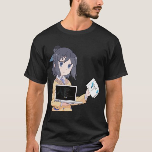 Cute Anime Girl Modern Vim Book   T_Shirt