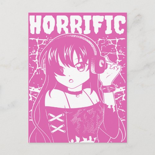 Cute anime girl postcard