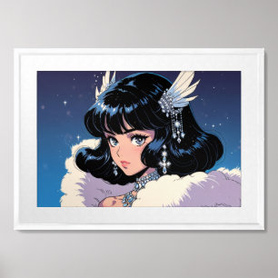 Cute anime girl Print, Value Poste Framed Art