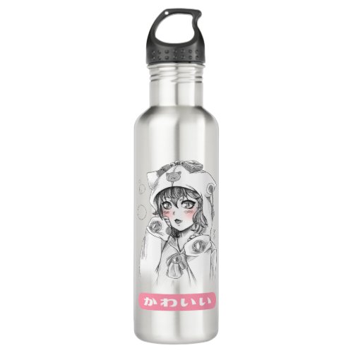 Cute Anime Girl Stainless Steel Water Bottle
