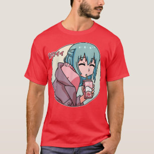 Cute Anime Girl Strawberry Milk Japanese Manga O T-Shirt