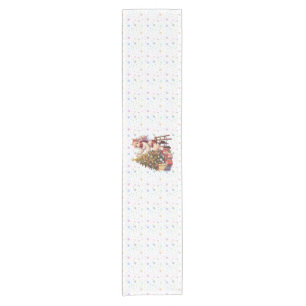 Cute Anime girl trimming the tree Short Table Runner