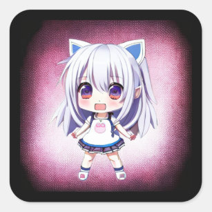 Cute anime Kitty girl | Anime gifts for girls | Astro Color | Sticker