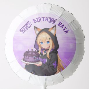Cute Anime Girl's Birthday Party Balloon