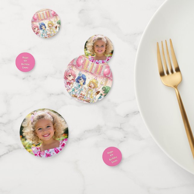 Cute Anime Girl's Ice Cream Birthday Party   Confetti (Group)