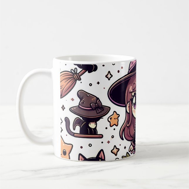 Cute Anime Halloween Design Mug (Left)