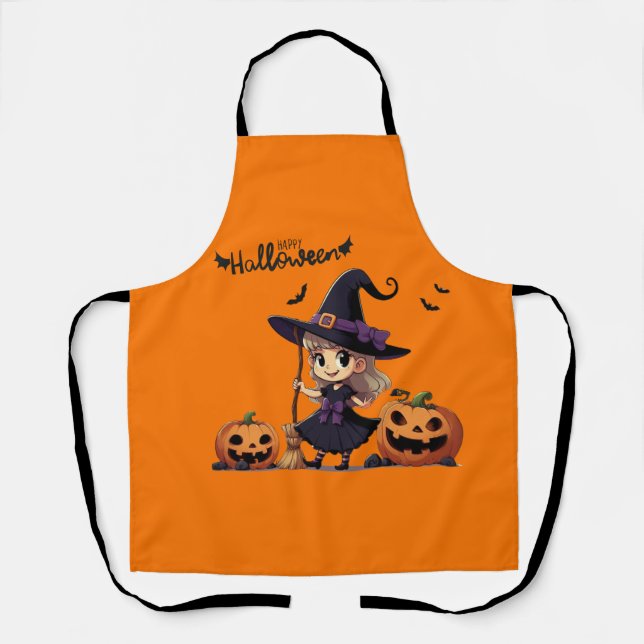 Cute, anime Halloween witch Apron (Front)