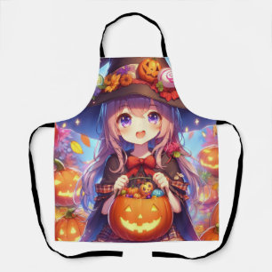 Cute Anime Halloween Witch Apron
