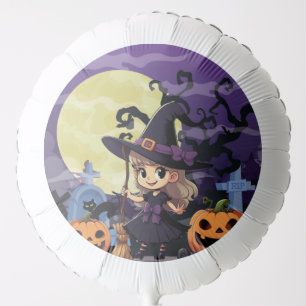 Cute Anime Halloween Witch Balloon