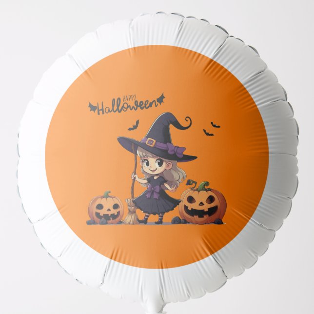 Cute, anime Halloween witch Balloon (Front)