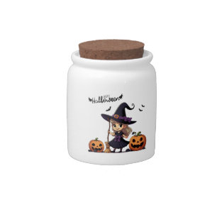 Cute, anime Halloween witch Candy Jar