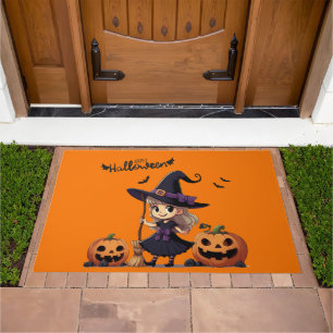 Cute, anime Halloween witch Doormat