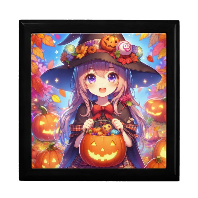Cute Anime Halloween Witch Gift Box (Front)