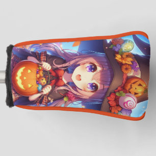 Cute Anime Halloween Witch Golf Head Cover