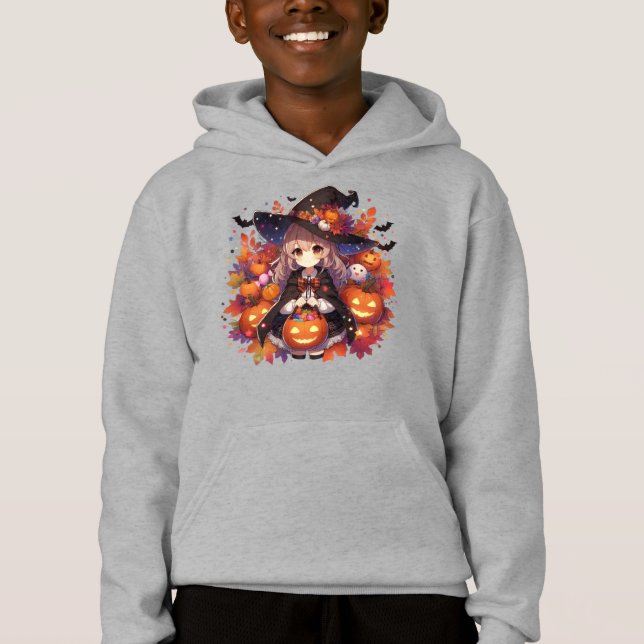 Cute, anime Halloween witch Hoodie (Front)