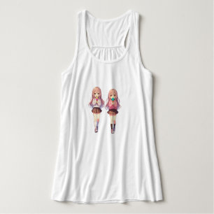 Cute Anime Ice cream girls Tank Top