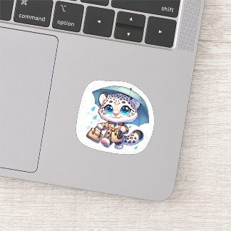 Cute Anime Kawaii Snow Leopard Stickers
