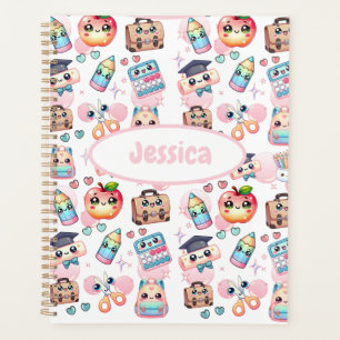 Cute Anime Kids School Pink  Planner