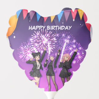 Cute Anime Kpop Idol Happy Birthday Party Balloon