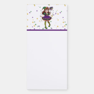 Cute anime Mari Gras girl Magnetic Notepad