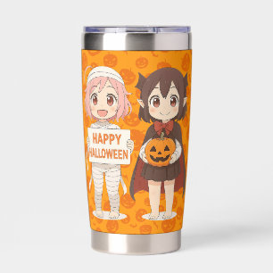 Cute anime mummy & vampire girls insulated tumbler