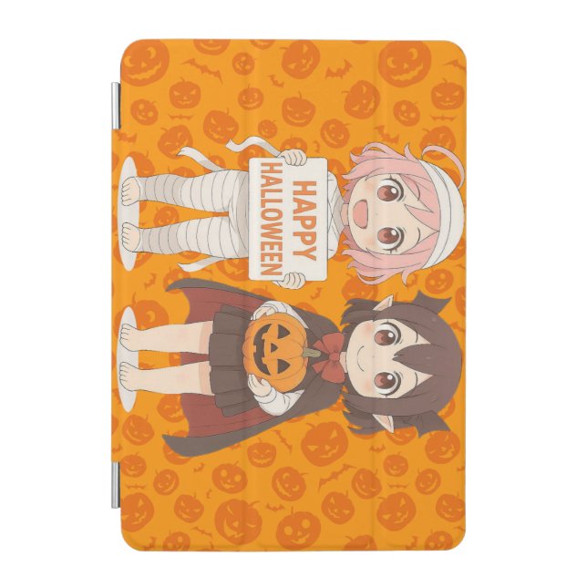Cute anime mummy & vampire girls iPad mini cover (Front)