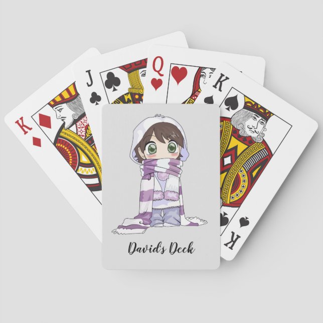 Cute Anime Personalized Playing Cards (Back)