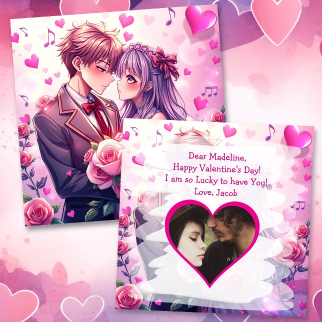 Cute Anime Personalized Valentine's Day Card (Creator Uploaded)
