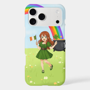 Cute anime redhead Saint Patrick's Day iPhone 17 Pro Max Case