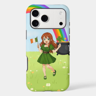 Cute anime redhead Saint Patrick's Day iPhone 17 Pro Max Case