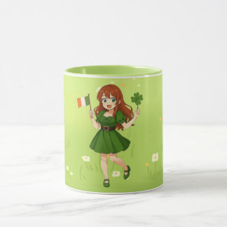 Cute anime redhead Saint Patrick's Day   Mug