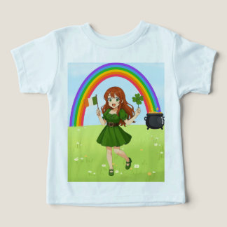 Cute anime redhead Saint Patrick's Day   Toddler T-shirt