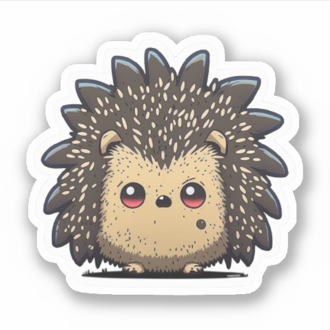 Cute Anime style Hedgehog Sticker (Front)