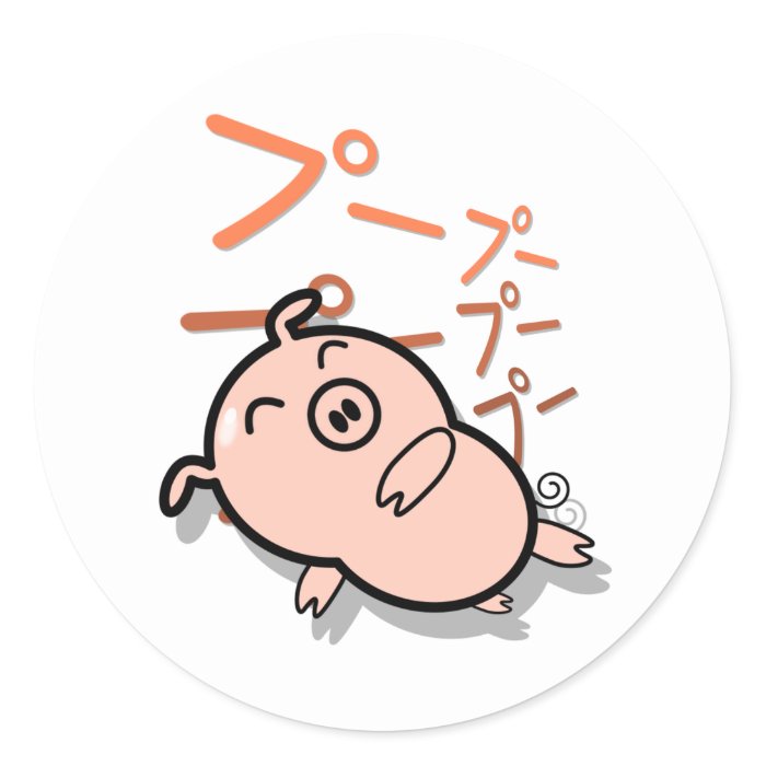 cute anime style pig design stickers