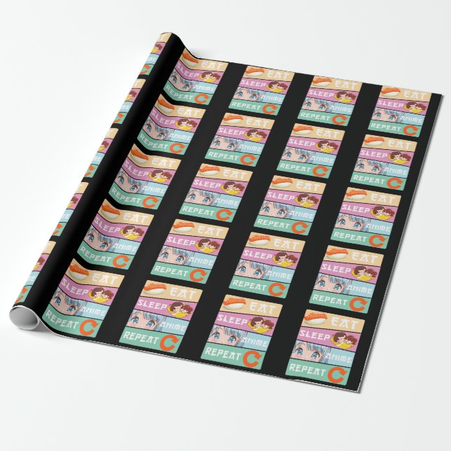 Cute Anime watching Girl Japan Comic Manga Anime Wrapping Paper (Unrolled)