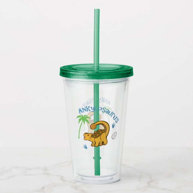 Cute Ankylosaurus Acrylic Tumbler (Front)