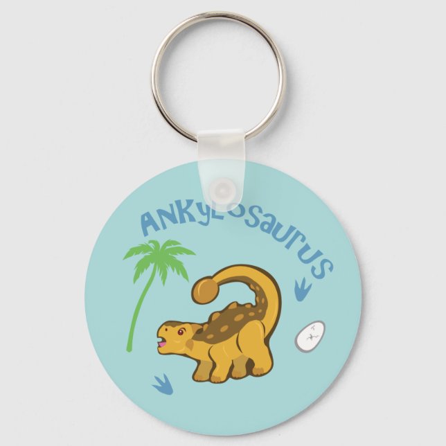 Cute Ankylosaurus Keychain (Front)