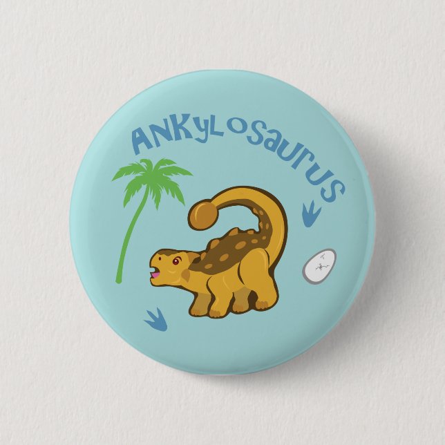 Cute Ankylosaurus Pinback Button (Front)