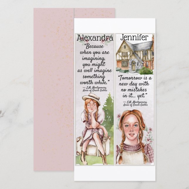 Cute Anne of Green Gables Quotes Gift Bookmarks Ca Card (Front/Back)