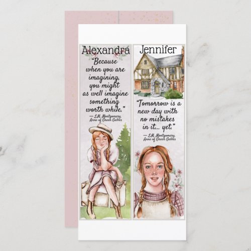 Cute Anne of Green Gables Quotes Gift Bookmarks Ca Card
