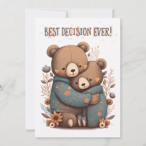 Cute Anniversary Card with Two Hugging Bears