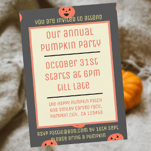 Cute Annual Halloween Pumpkin Party Invitations
