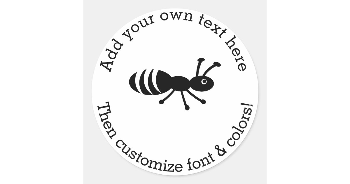 Termites Sticker Cute Ant or Termite Funny Pest Control Classic Round Sticker | Zazzle