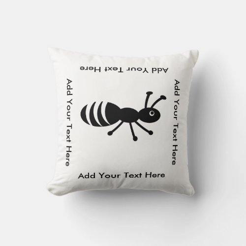 Cute Ant or Termite Funny Pest Control Throw Pillow
