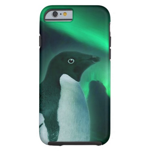 Cute Antarctic Penguin and Aurora Australis Tough iPhone 6 Case