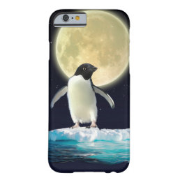 Cute Antarctic Penguin and Full Moon Barely There iPhone 6 Case