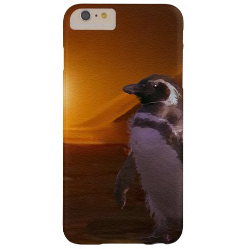 Cute Antarctic Penguin and Setting Sun Barely There iPhone 6 Plus Case