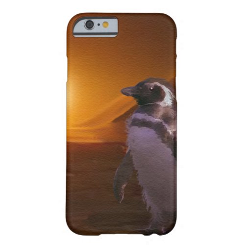 Cute Antarctic Penguin and Setting Sun Barely There iPhone 6 Case
