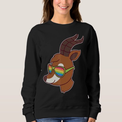Cute Antelope Pride Flag Rainbow Sunglasses Lgbtq Sweatshirt