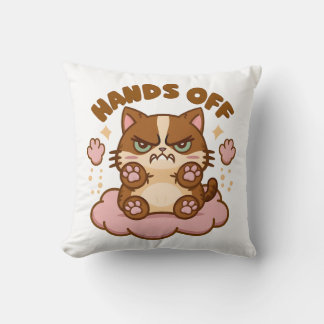 Cute Anti-Social Cat Throw Pillow